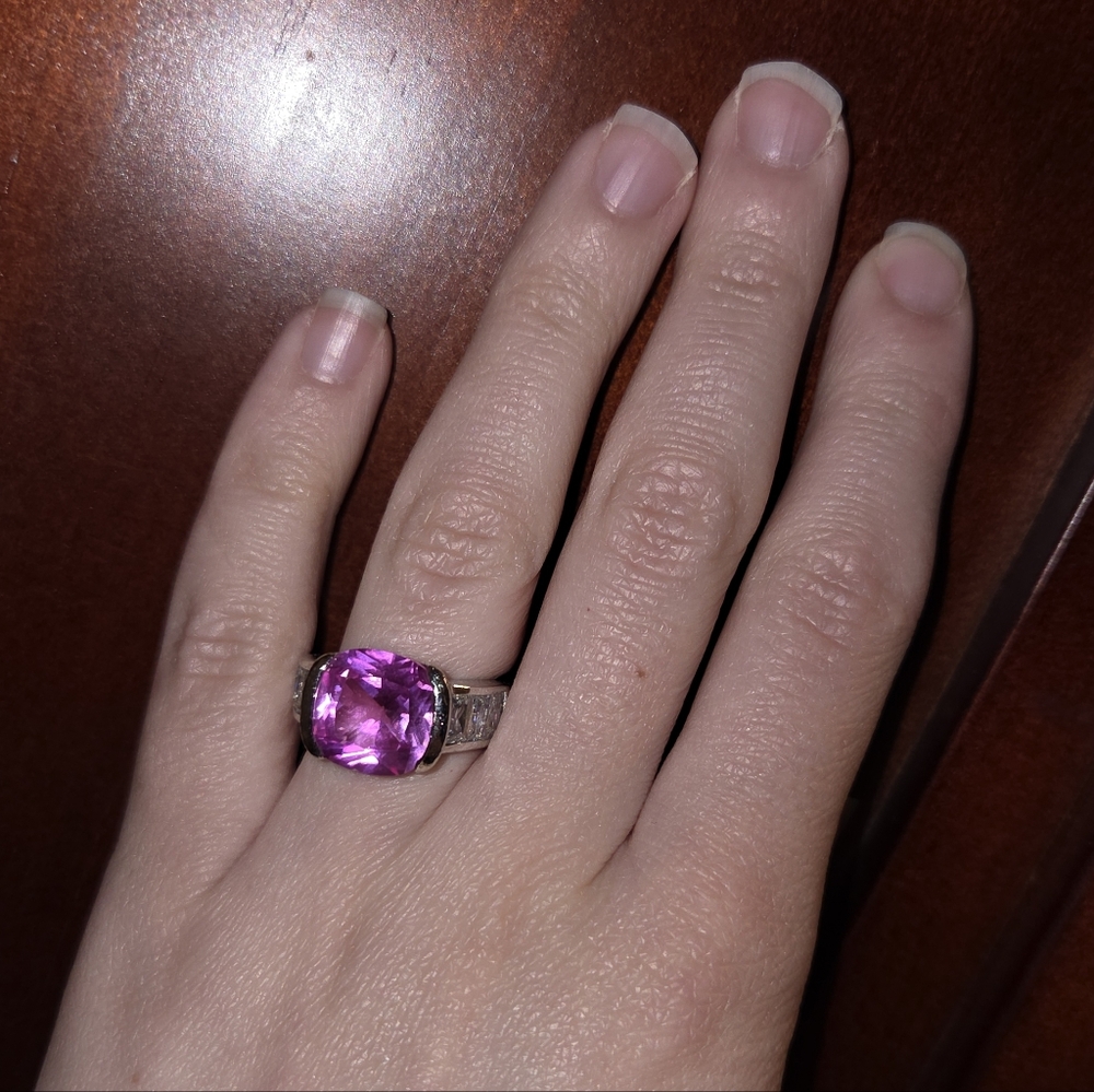 Cubic zirconia sterling silver ring